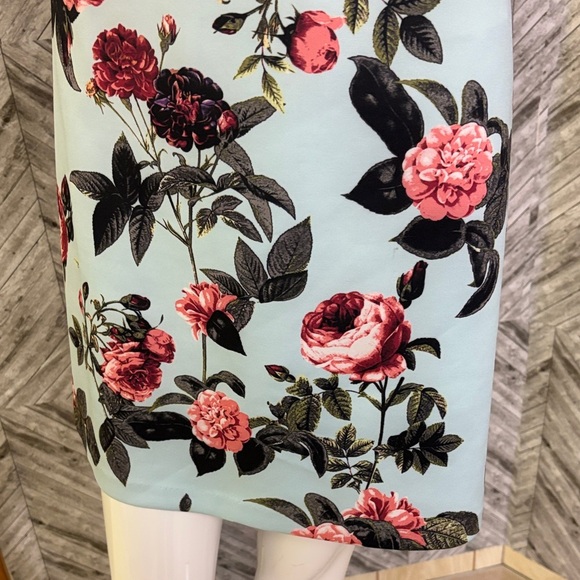 CeCe Mini Dress with Pink Floral on Light Blue, medium - Picture 4 of 10